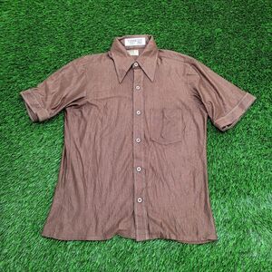 Vintage 80s MOD Hippie Button Shirt S/M19x26 Disco Western